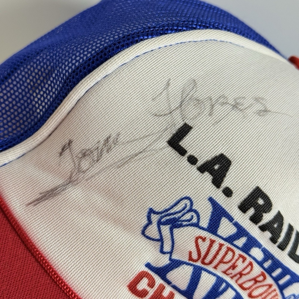 VTG‎ LA Raiders Signed Snapback Hat Super Bowl XVIII Champ 1984 Tom Flores